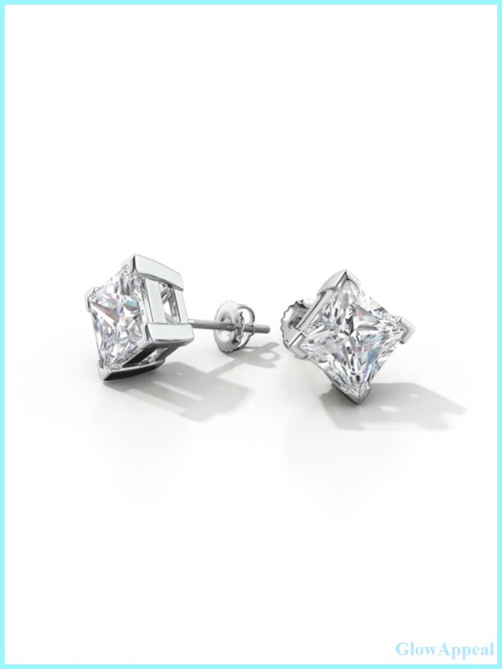 Lab-Grown Diamond Stud Earrings 14K Solid Gold V-Prong Screw Back